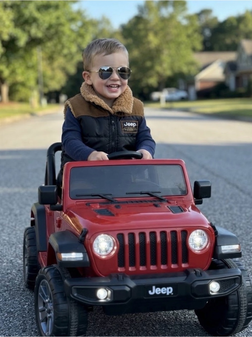 Jeep Toddler Boy Black Puffer Sherpa Collar Zip Up Winter Vest Sz 3T/4T